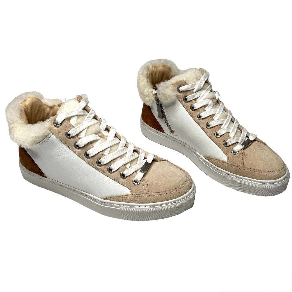J/SLIDES Leslie Leather And Sheep Hair Sneaker